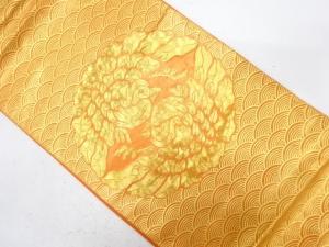 向かい鳳凰模様　刺繍　袋帯